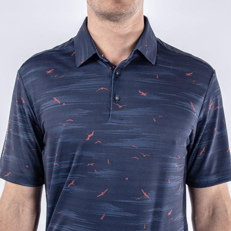 Galvin Green Marin Short Sleeve Golf Shirt (Navy & Orange)