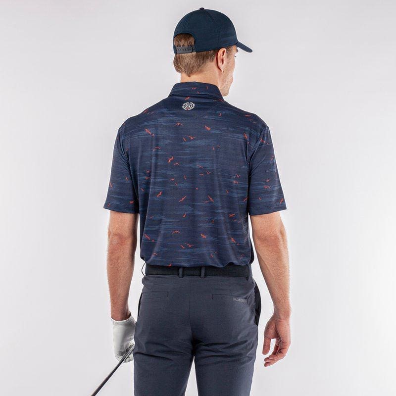 Galvin Green Marin Short Sleeve Golf Shirt (Navy & Orange)