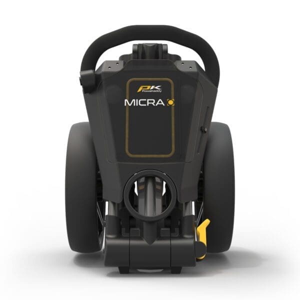 PowaKaddy Micra - Push Golf Trolley - Gun Metal & Yellow