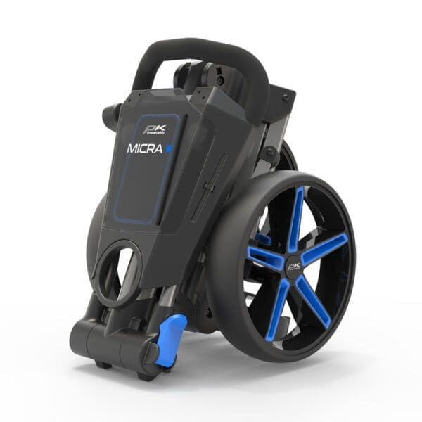 PowaKaddy Micra - Push Golf Trolley (Gun Metal & Blue)