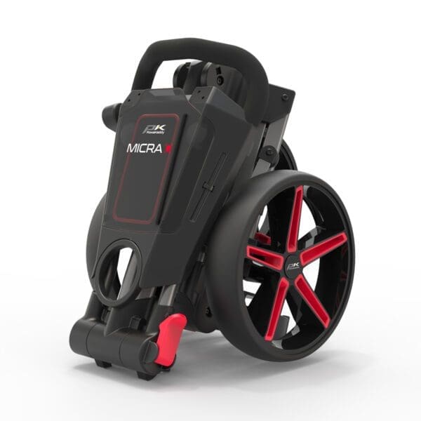 PowaKaddy Micra - Push Golf Trolley (Gun Metal & Red)
