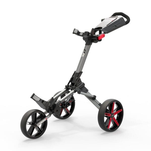 PowaKaddy Micra - Push Golf Trolley (Gun Metal & Red)