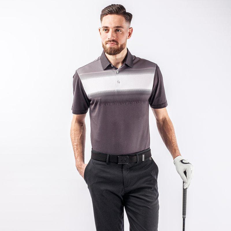 Galvin Green Mo Short Sleeve Golf Shirt (Black, White & Sharkskin)