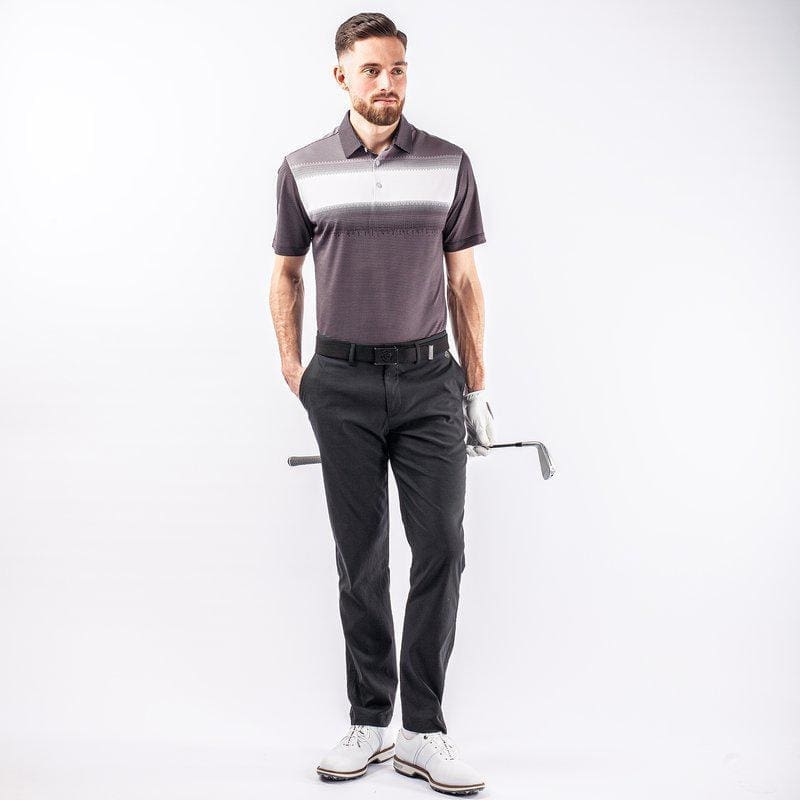 Galvin Green Mo Short Sleeve Golf Shirt (Black, White & Sharkskin)