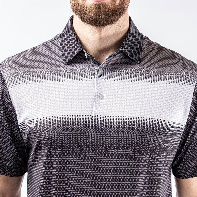 Galvin Green Mo Short Sleeve Golf Shirt (Black, White & Sharkskin)