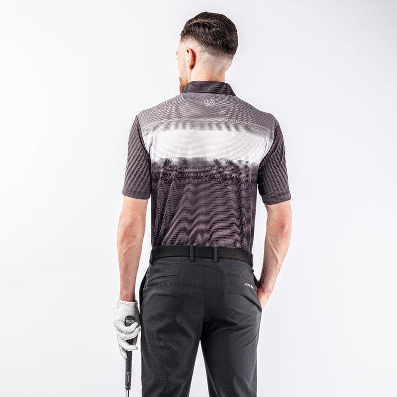 Galvin Green Mo Short Sleeve Golf Shirt (Black, White & Sharkskin)