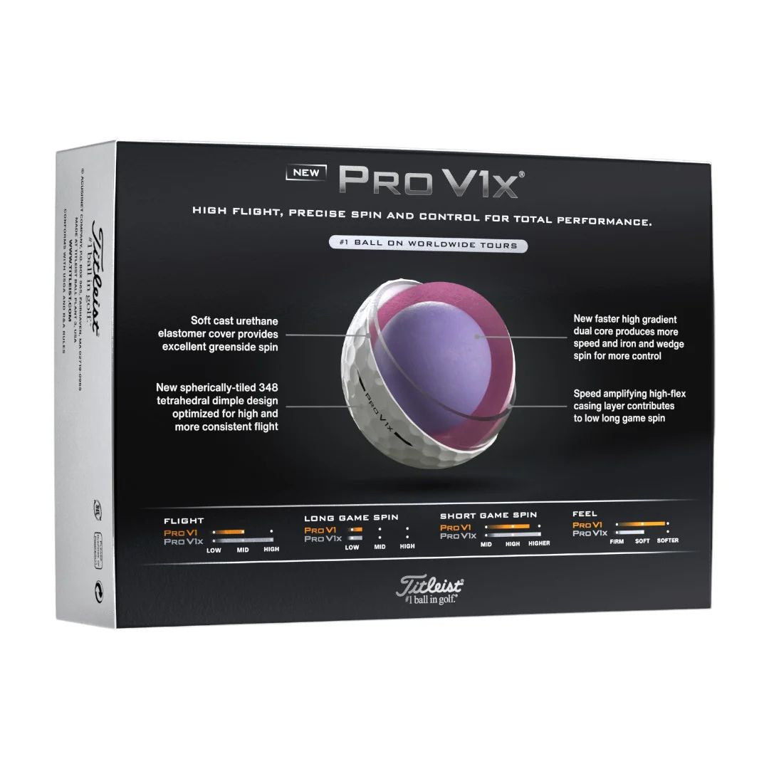 Titleist Pro V1x Golf Balls - High Numbers - White