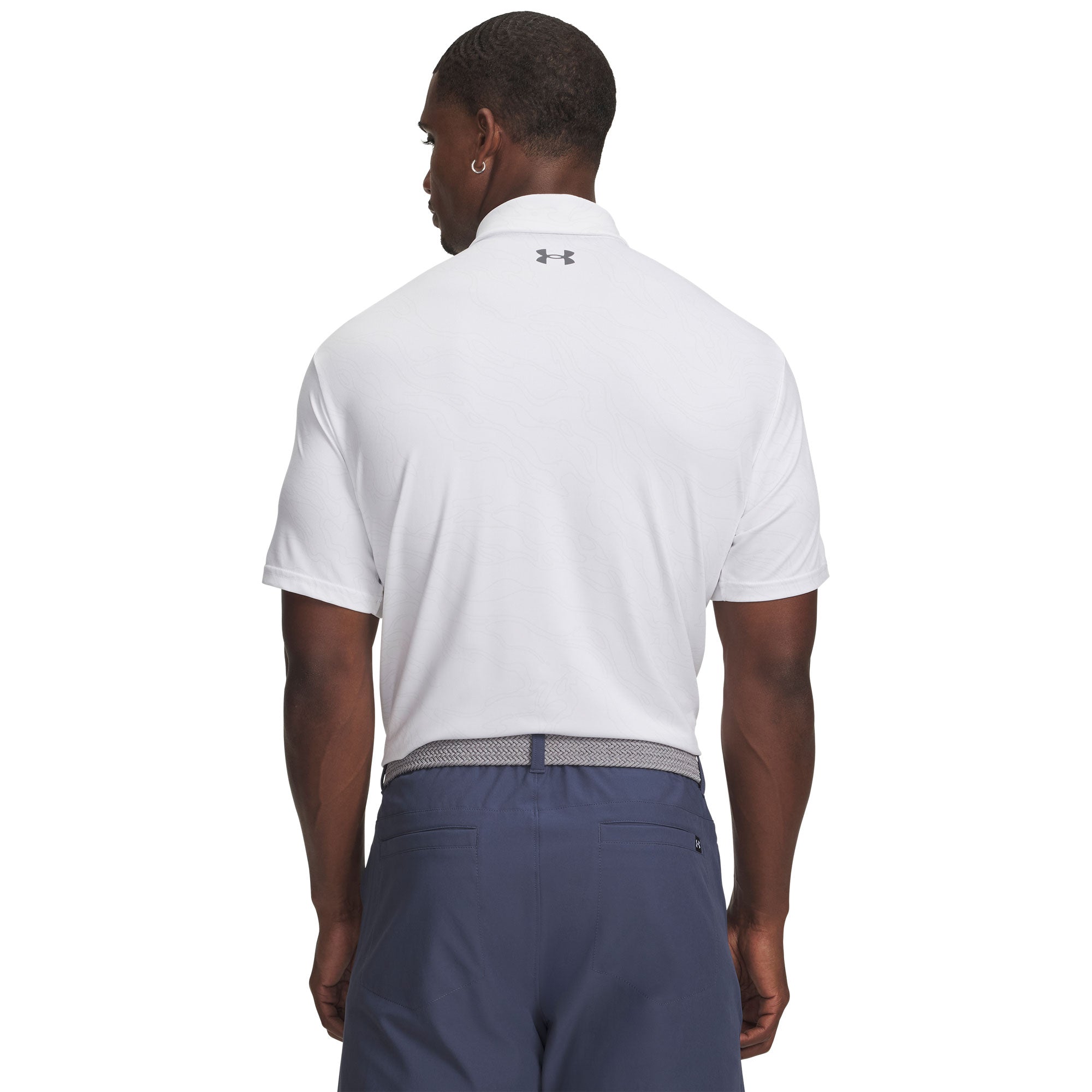 Under Armour Playoff 3.0 Printed Golf Polo - White, Distant Grey & Castlerock