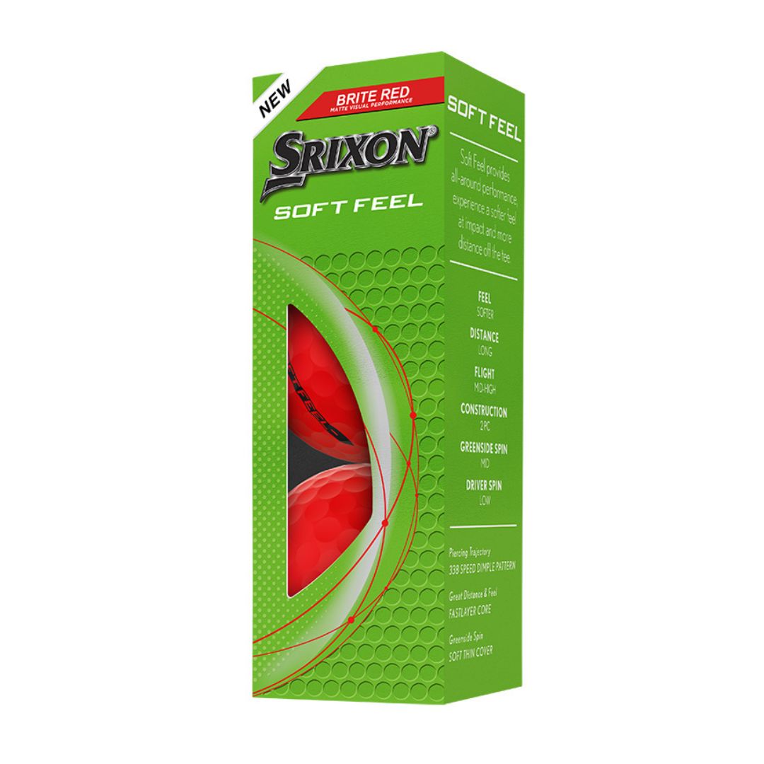 Srixon Soft Feel Golf Balls 2025 (Brite Red)