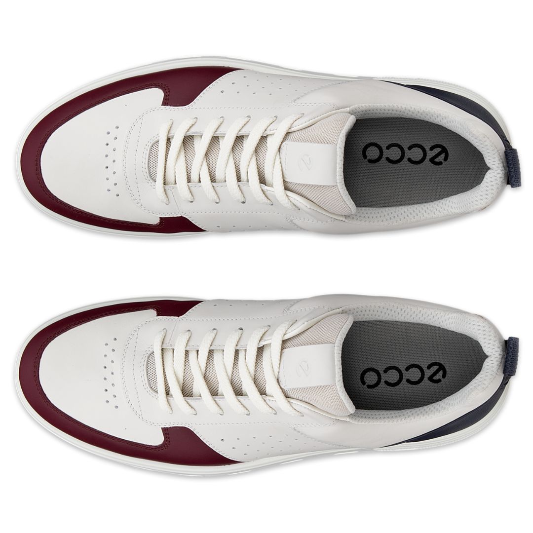 Ecco Street 720 Gore-Tex Golf Shoes - Dark Ruby, White & Marine