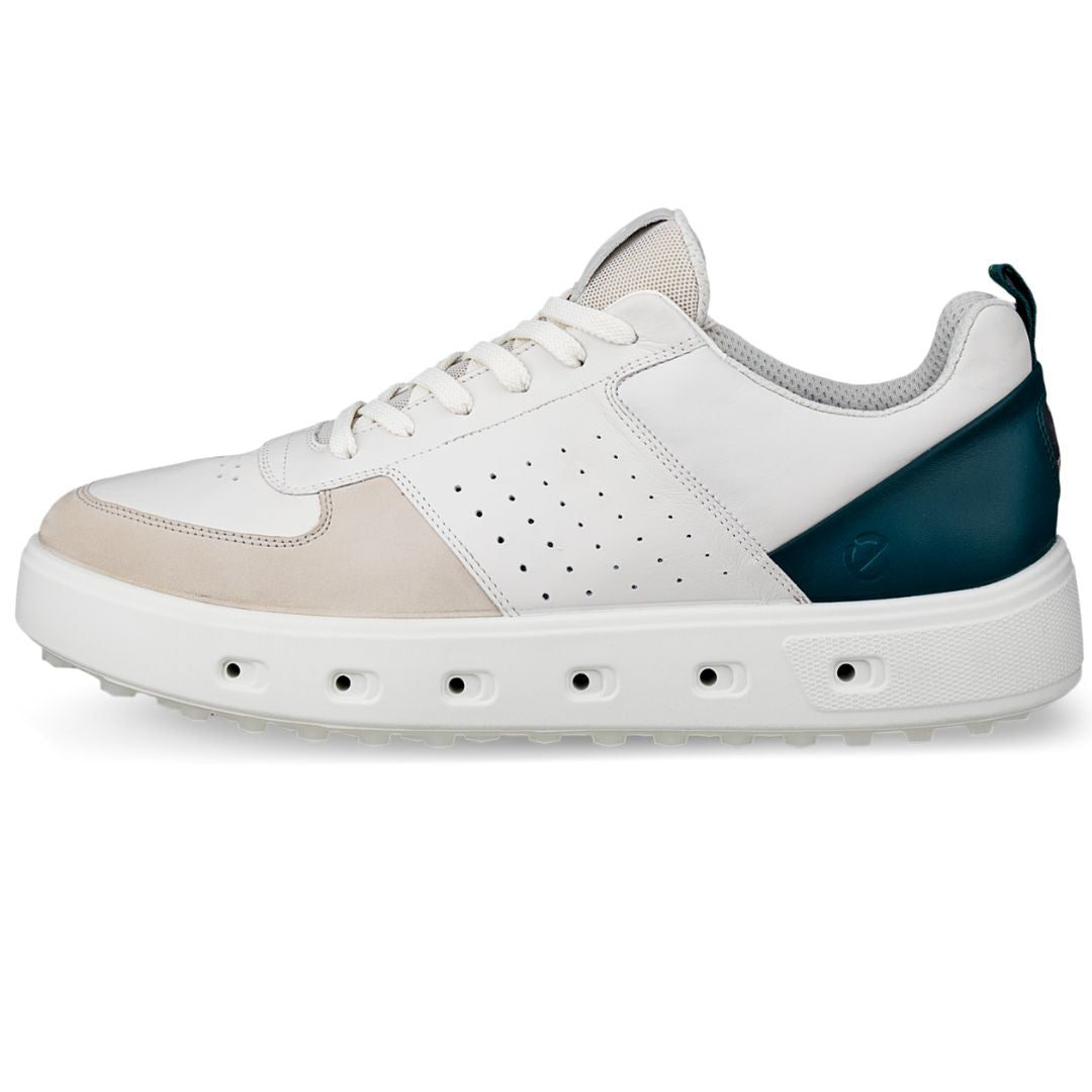 Ecco Street 720 Gore-Tex Golf Shoes - Gravel, White & Bay Green