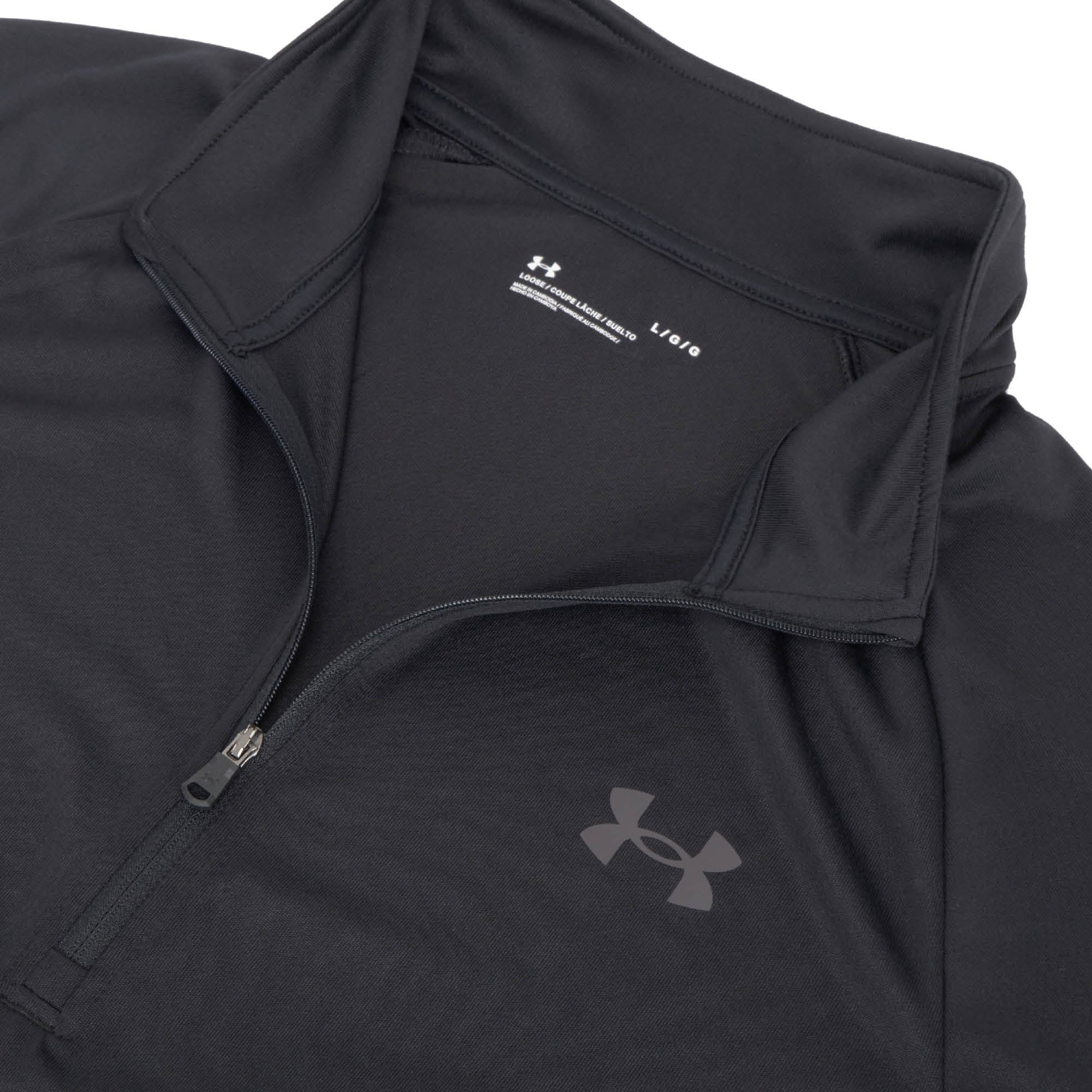 Under Armour 1/2 Zip Long Sleeve Midlayer - Black & Charcoal