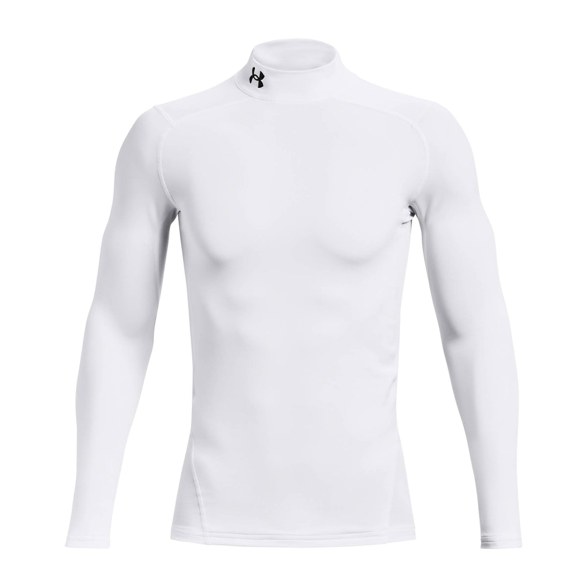 Under Armour Compression Mock Long Sleeve Golf Baselayer AW26 - White & Black