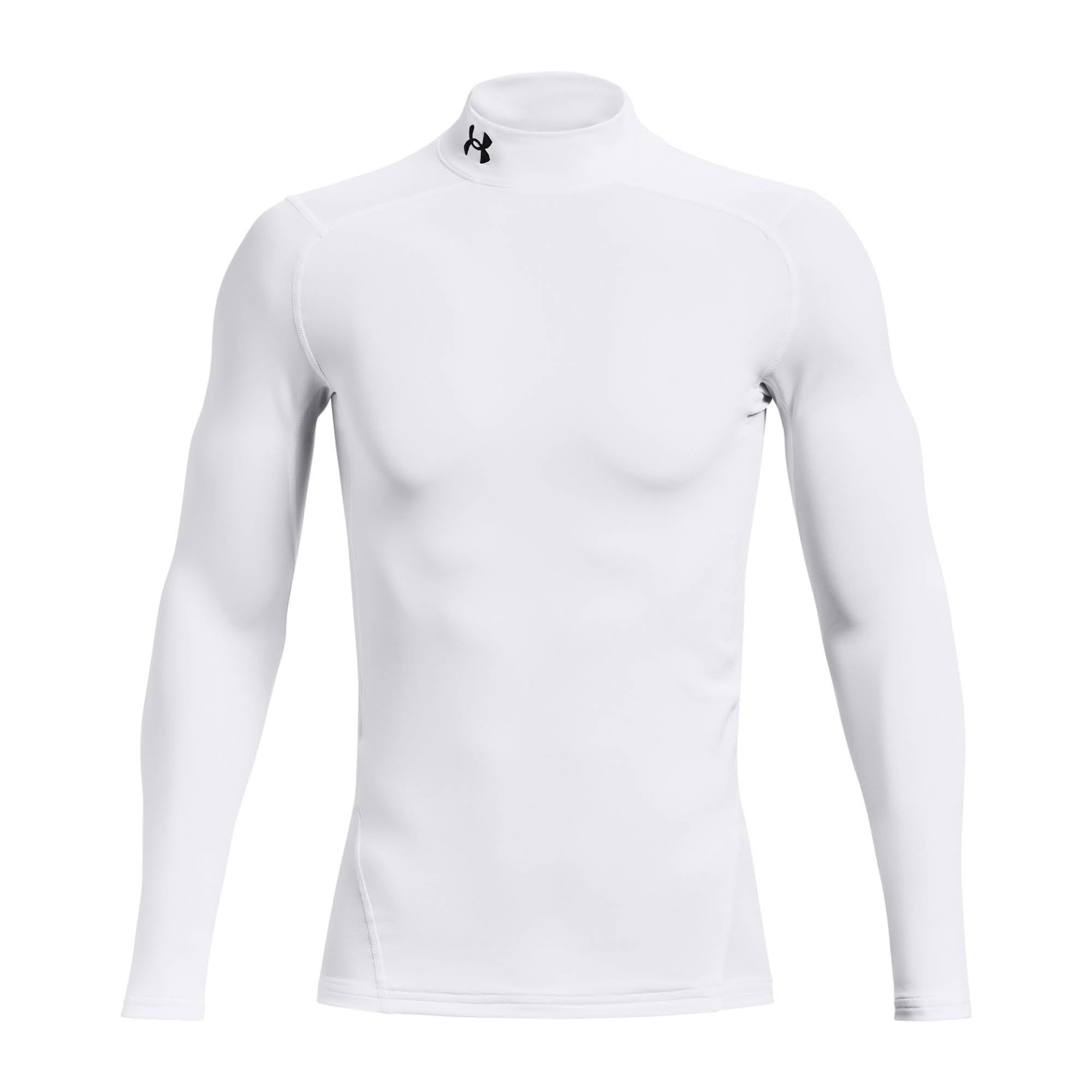 Under Armour Compression Mock Long Sleeve Golf Baslayer AW26 - White & Black