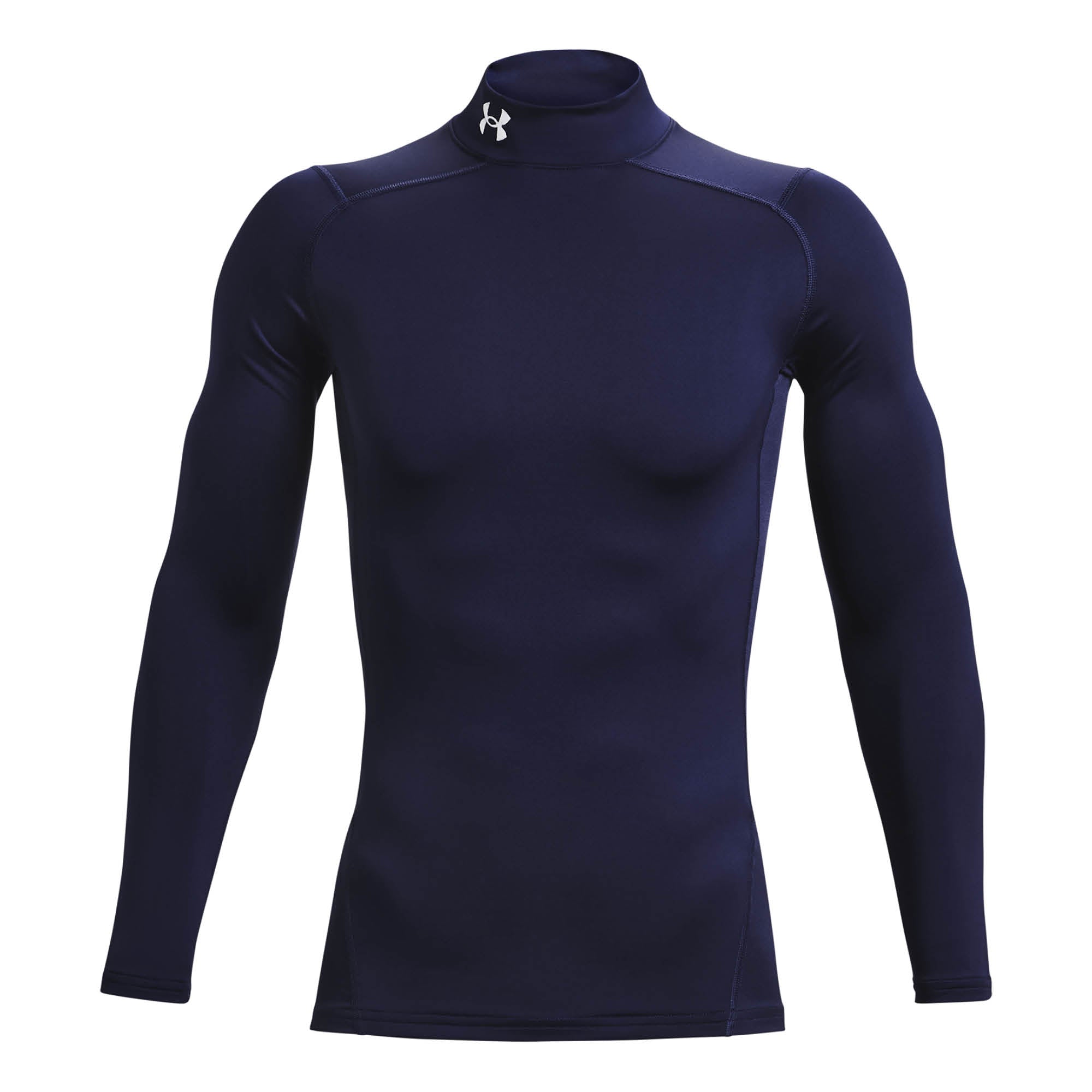 Under Armour Compression Mock Long Sleeve Golf Baslayer AW26 - Midnight Navy & White
