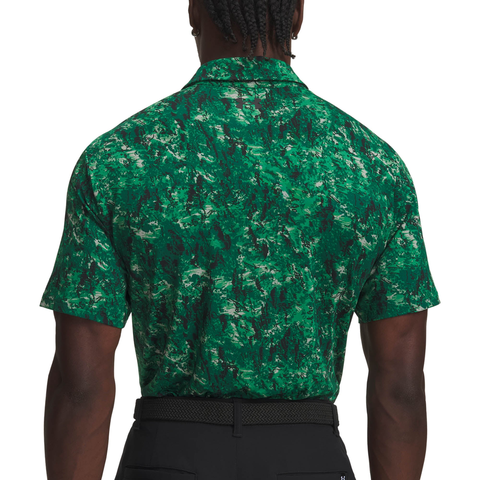 Under Armour Playoff 3.0 Printed Golf Polo Shirt - Campus Ivy & Black