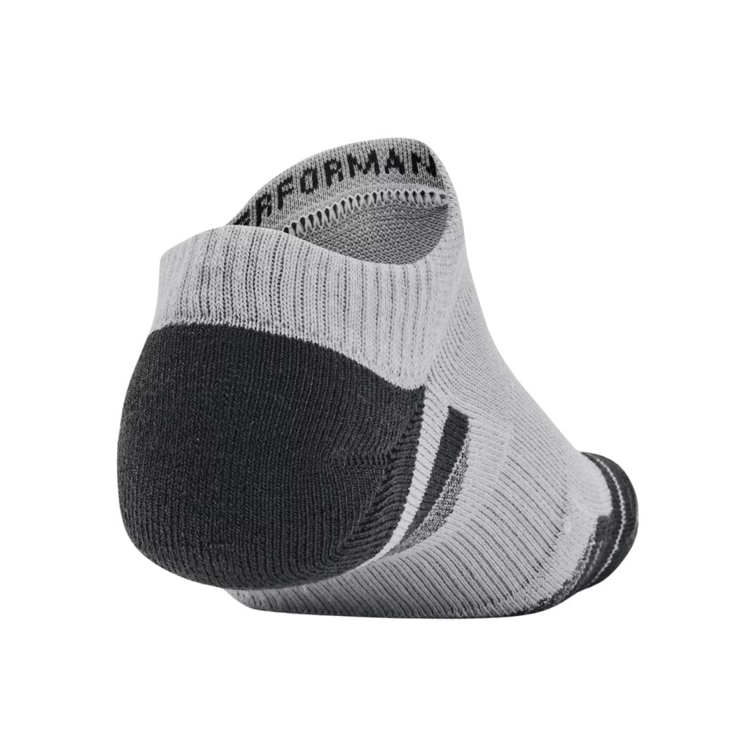 Under Armour Performance Tech 3-Pack No Show Socks (White, Mod Grey & Black)