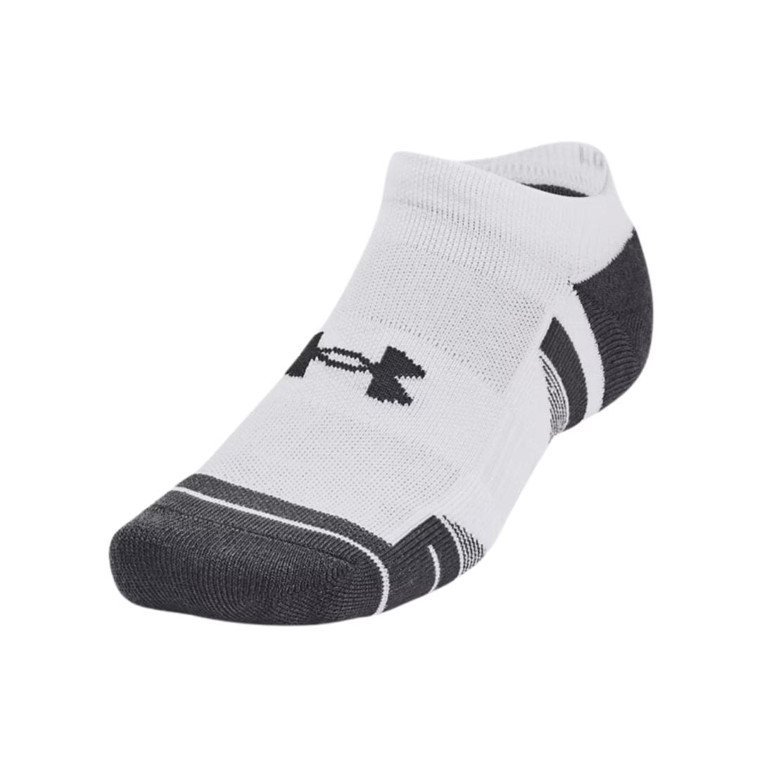 Under Armour Performance Tech 3-Pack No Show Socks (White & Jet Grey)