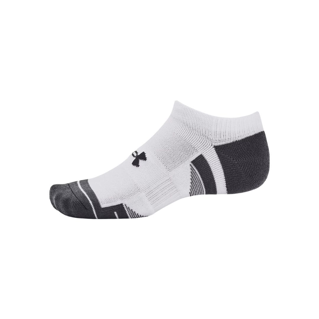 Under Armour Performance Tech 3-Pack No Show Socks (White & Jet Grey)