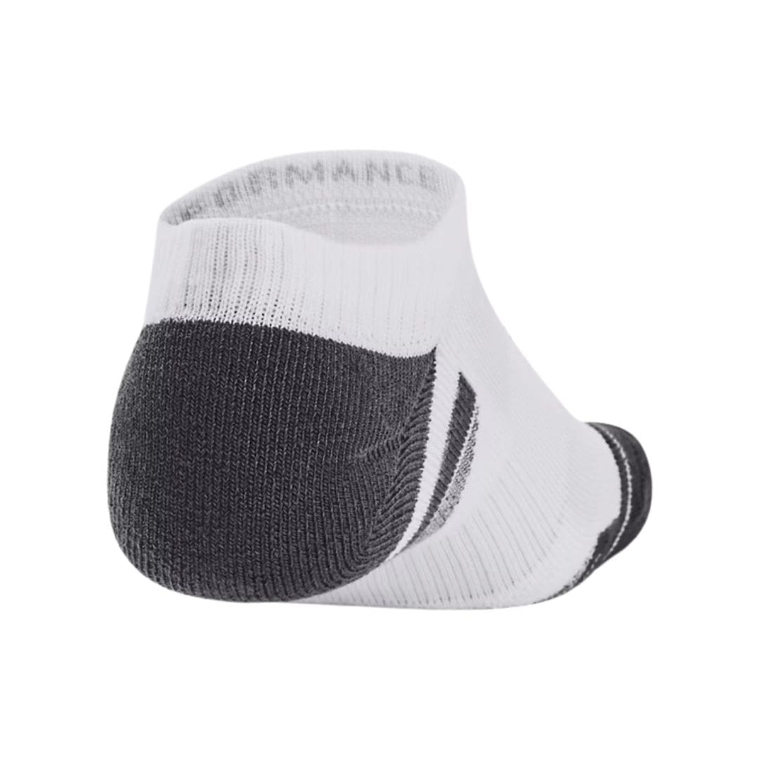 Under Armour Performance Tech 3-Pack No Show Socks (White & Jet Grey)