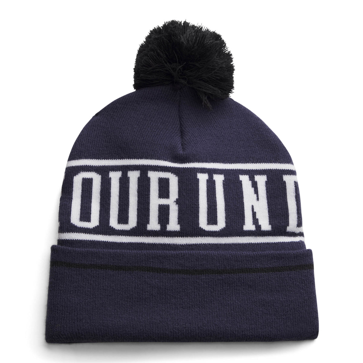 Under Armour Halftime Golf Pom Beanie Hat AW26 - Midnight Navy & White