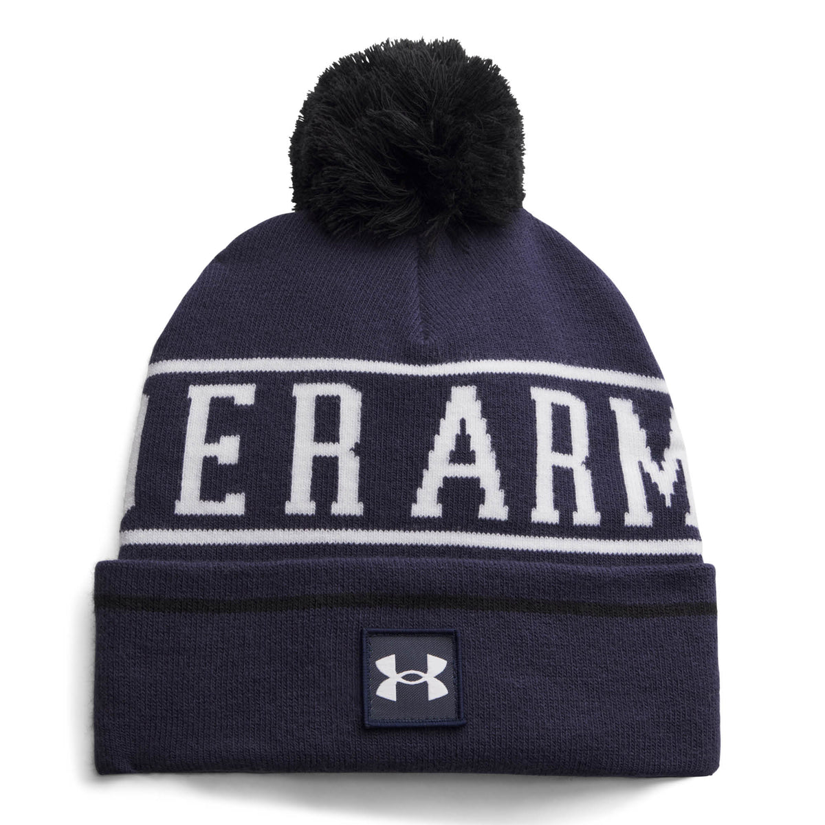 Under Armour Halftime Golf Pom Beanie Hat AW26 - Midnight Navy & White