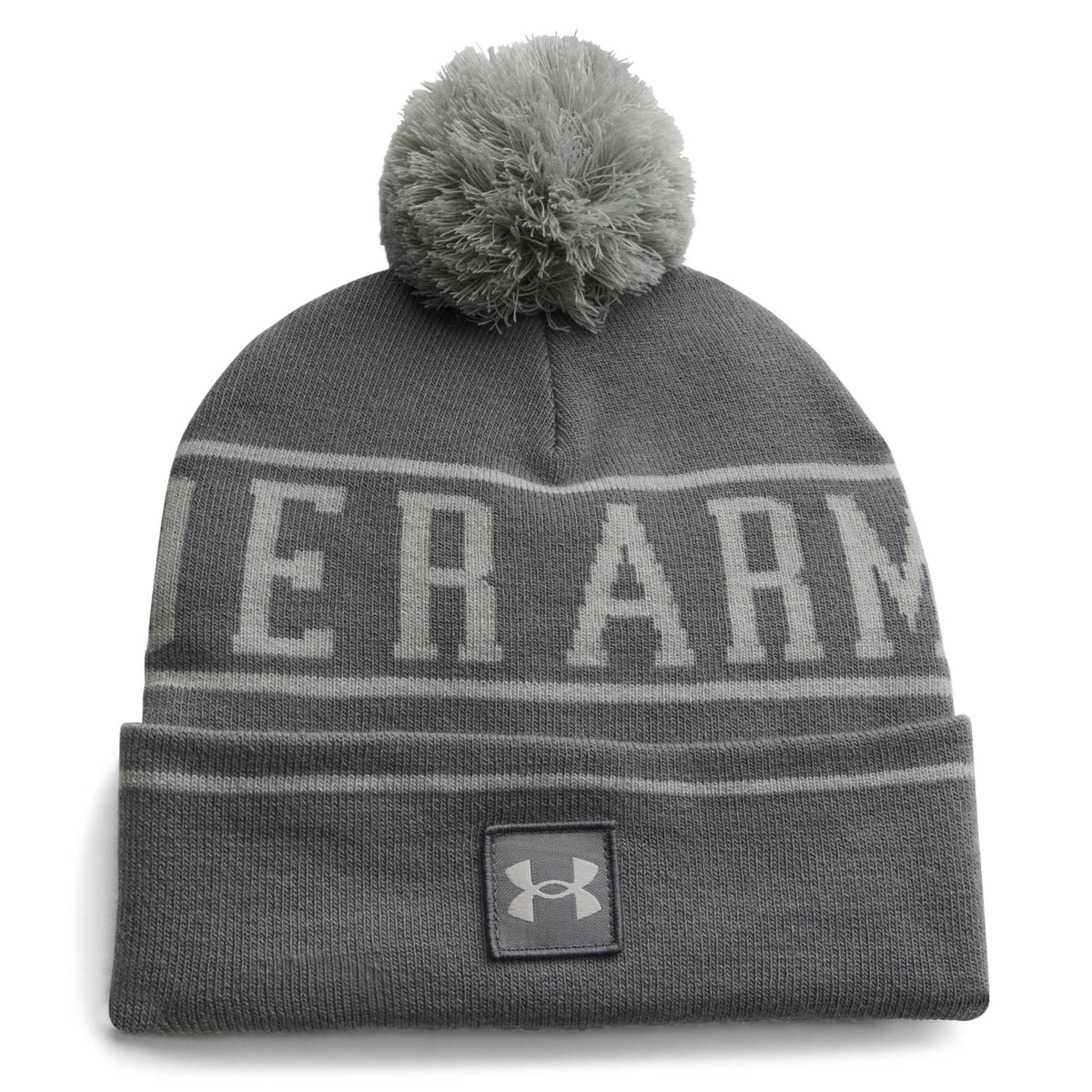 Under Armour Halftime Golf Pom Beanie Hat AW26 - Clay Green & Halo Grey