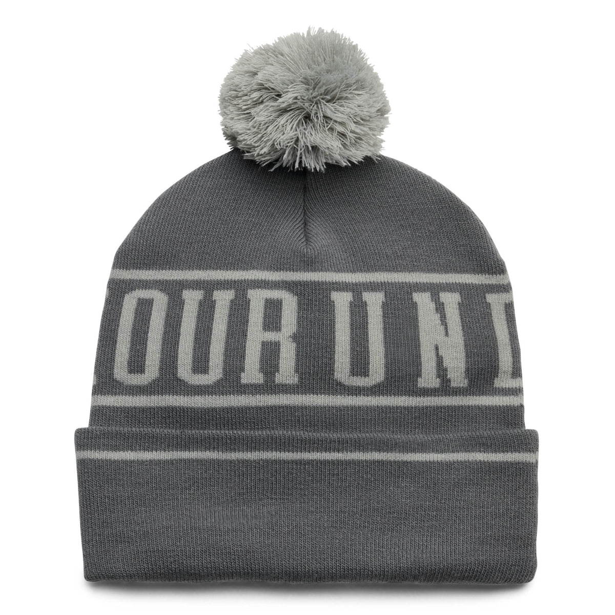 Under Armour Halftime Golf Pom Beanie Hat AW26 - Clay Green & Halo Grey