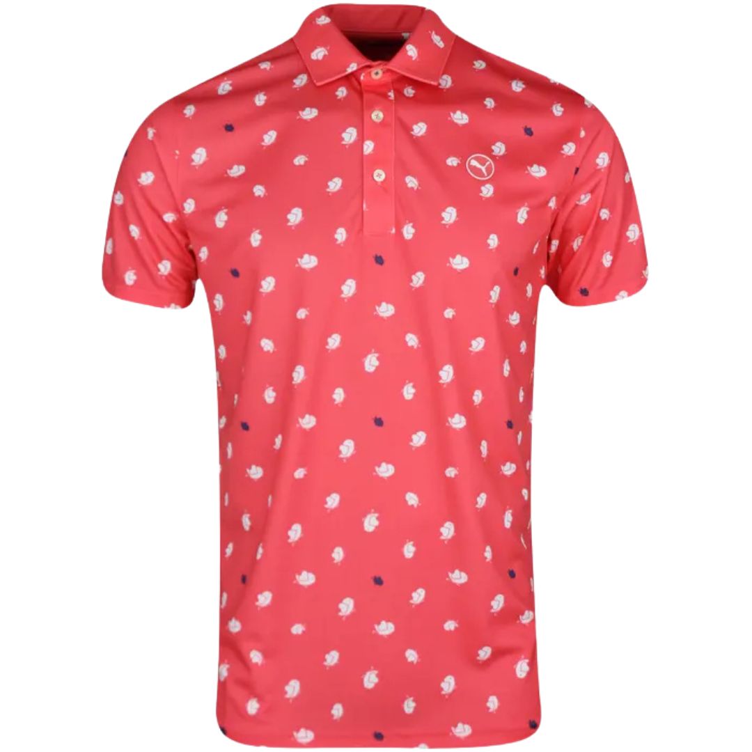 Puma Pure 2.0 Birdies Golf Polo Shirt (Peach Frost & White Glow)