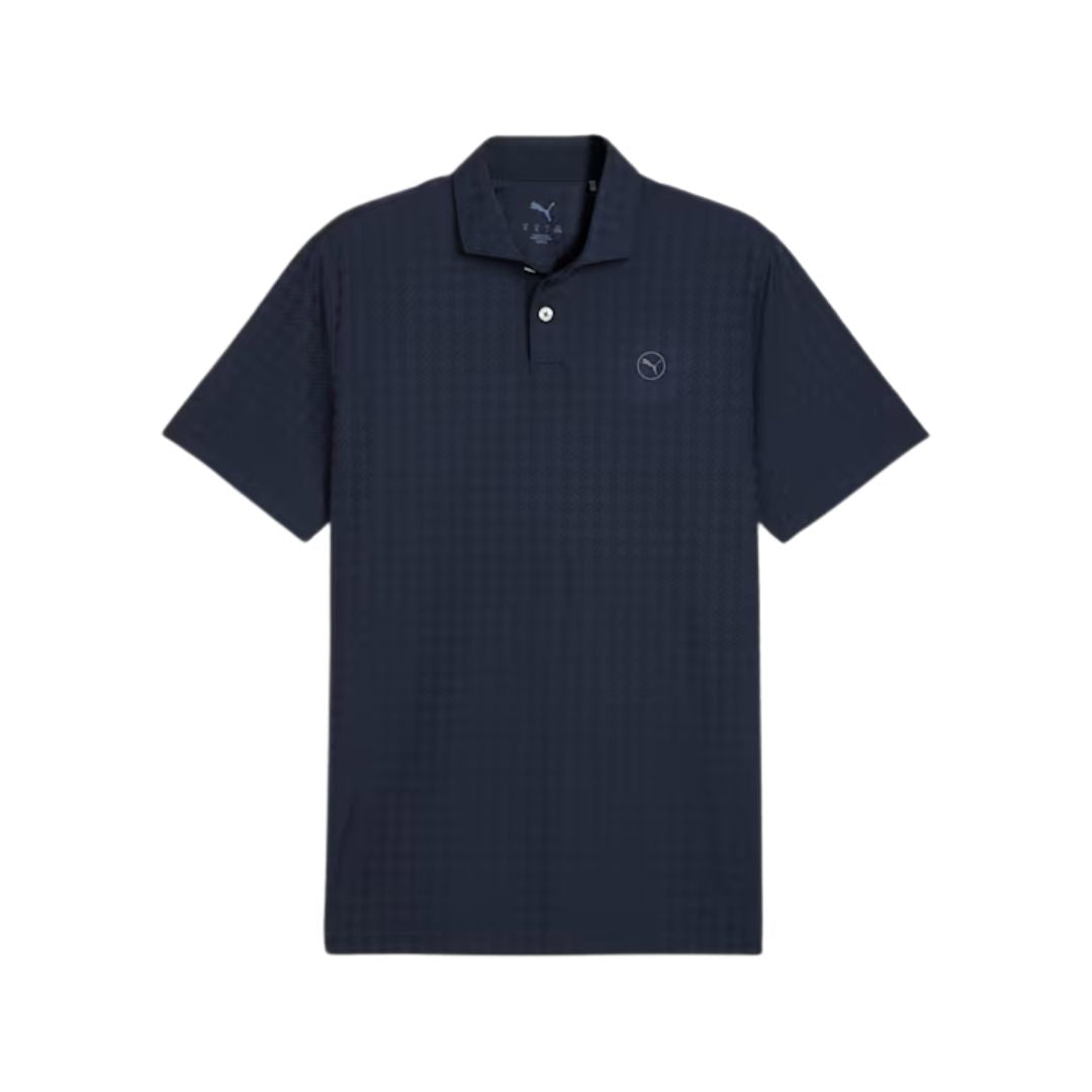 Puma MATTR Houndstooth Golf Polo Shirt (Deep Navy)