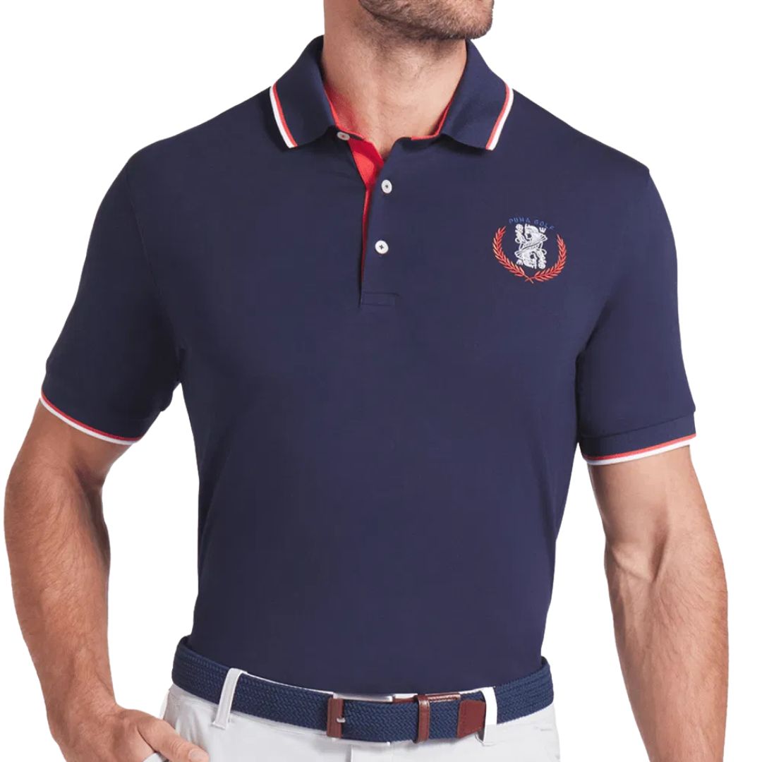 Puma Modalon Queen City Golf Polo Shirt (Deep Navy & White Glow)