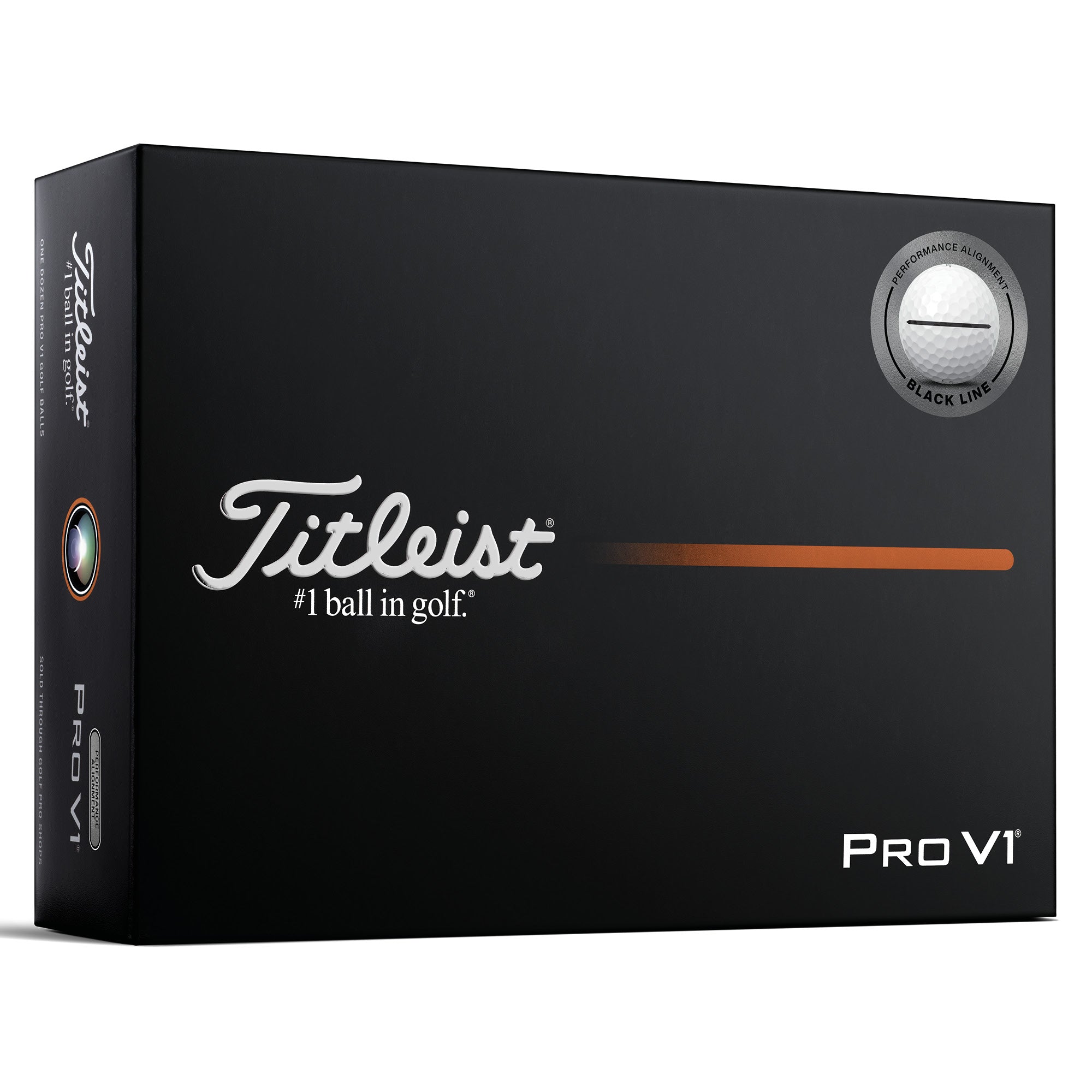 Titleist Pro V1 Performance Alignment Golf Balls - White with Black Line