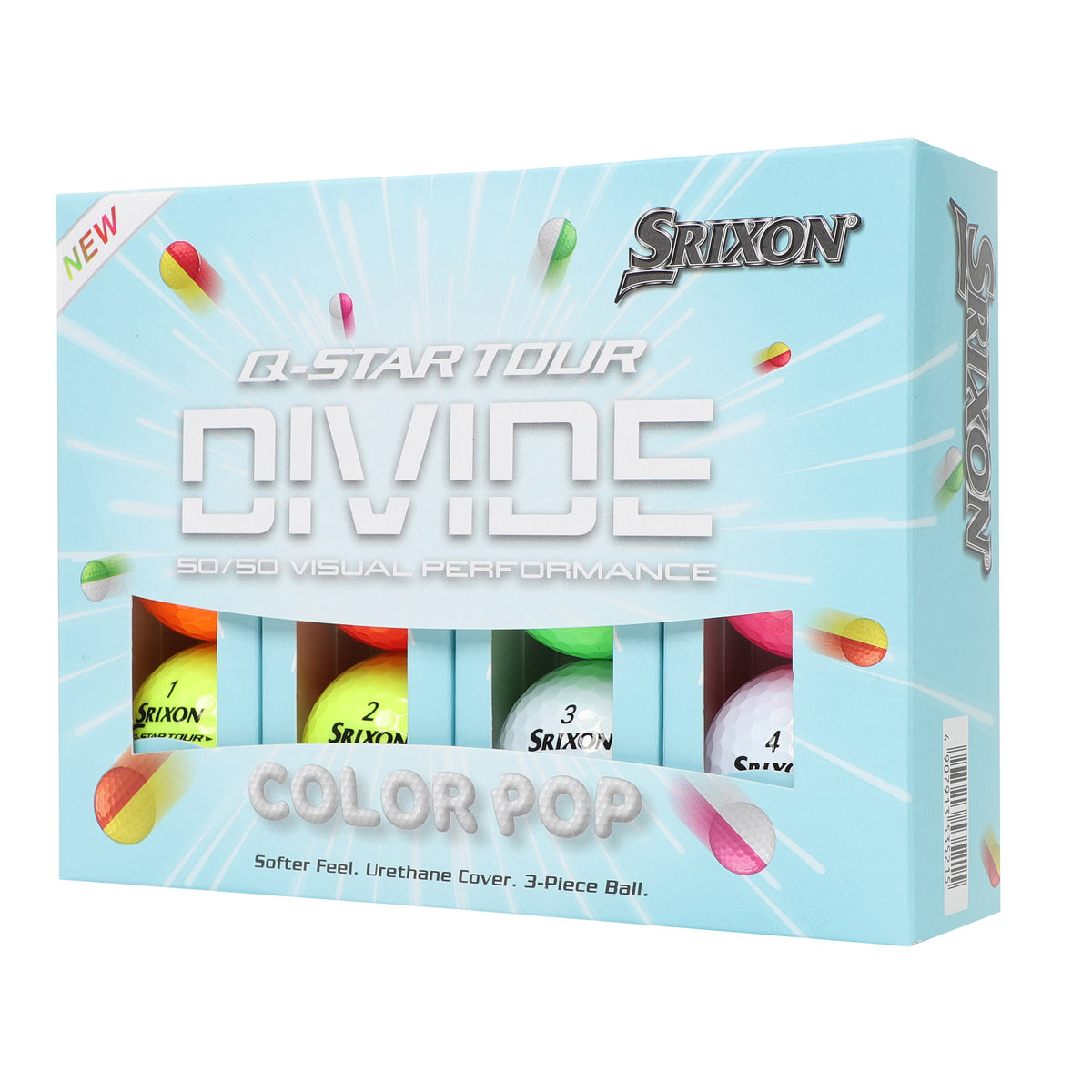 Srixon Q Star Tour Divide Golf Balls - Colour Pop - 12 Pack