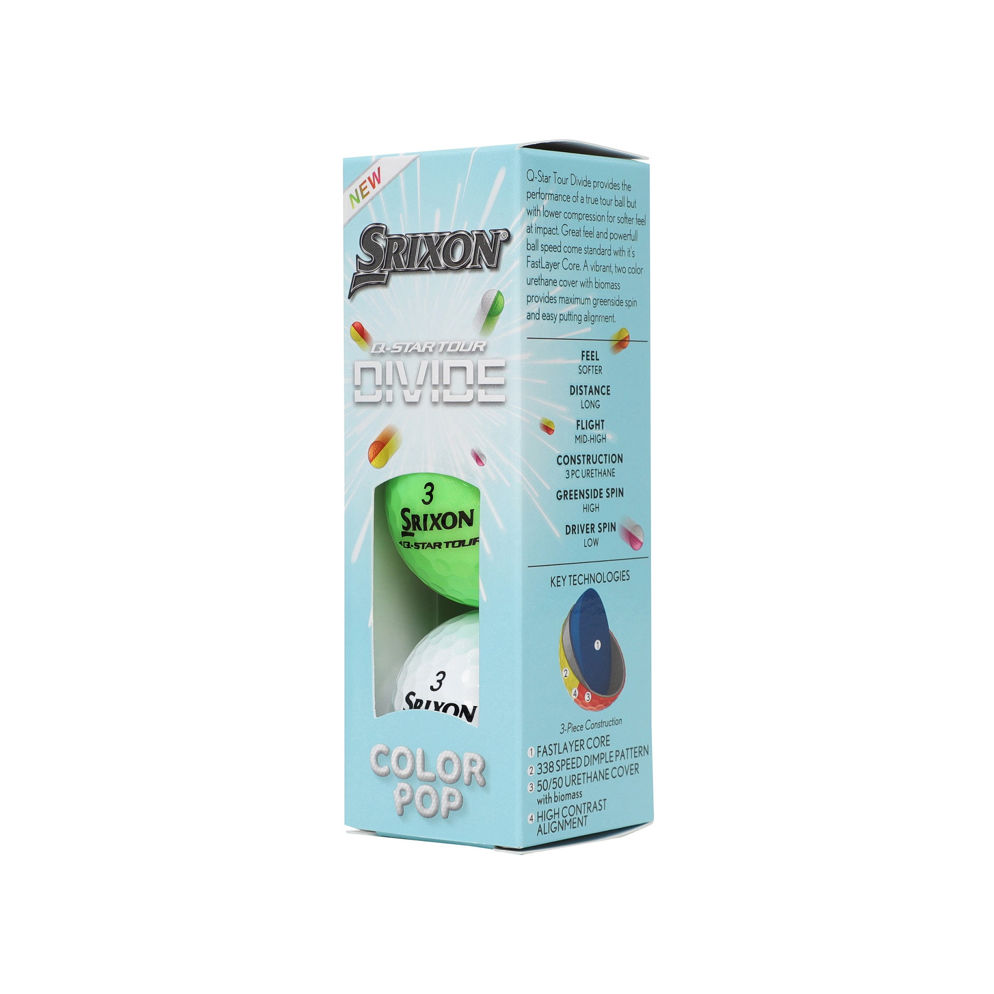 Srixon Q Star Tour Divide Golf Balls - Colour Pop