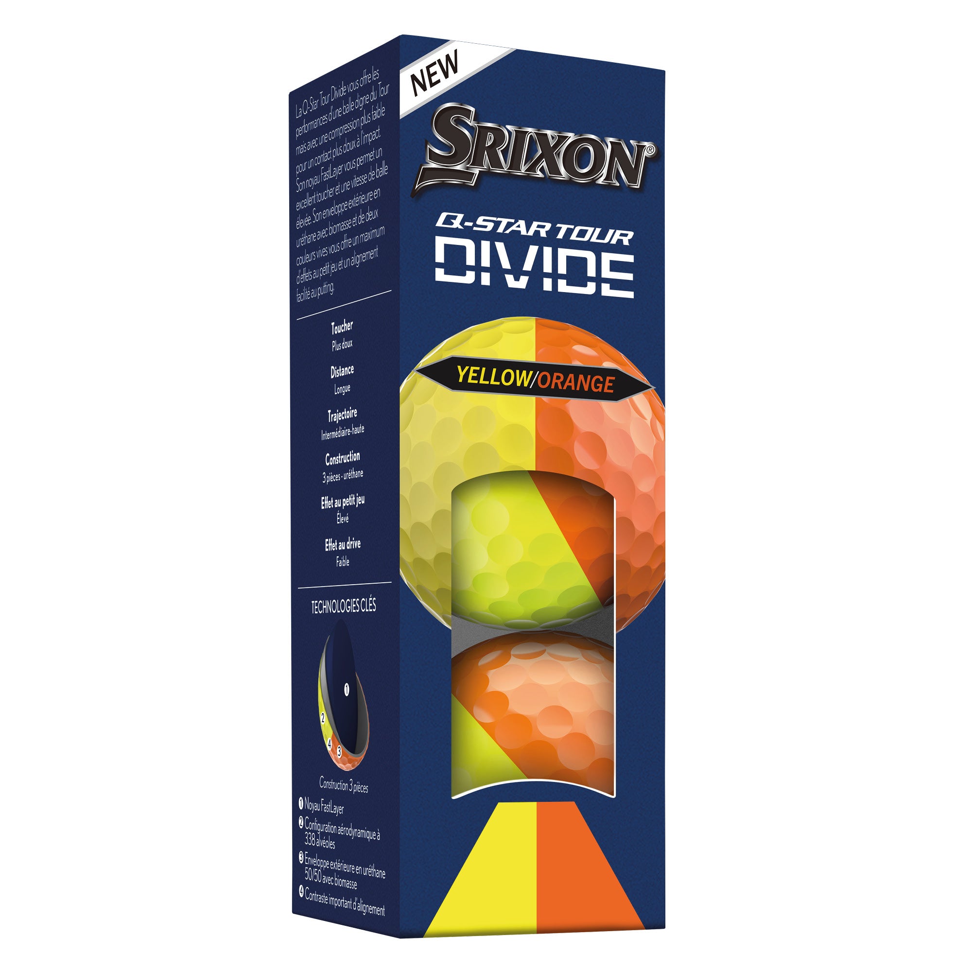 Srixon Q Star Tour Divide Golf Balls - Yellow & Orange