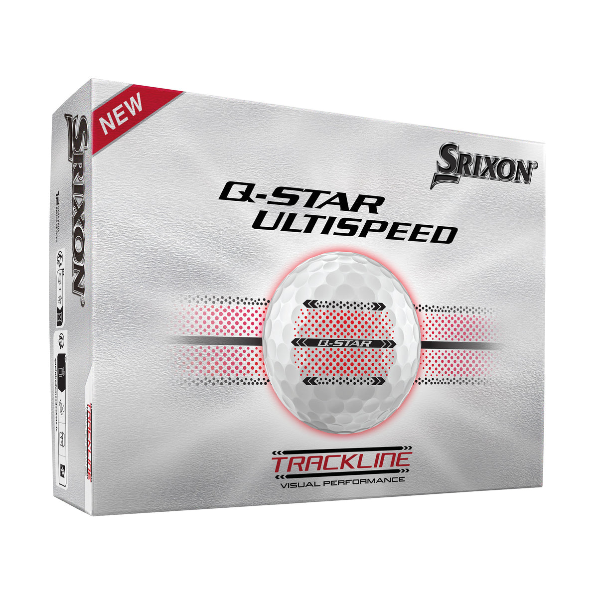 Srixon Q Star Ultispeed Trackline Golf Balls - White - 12 Pack