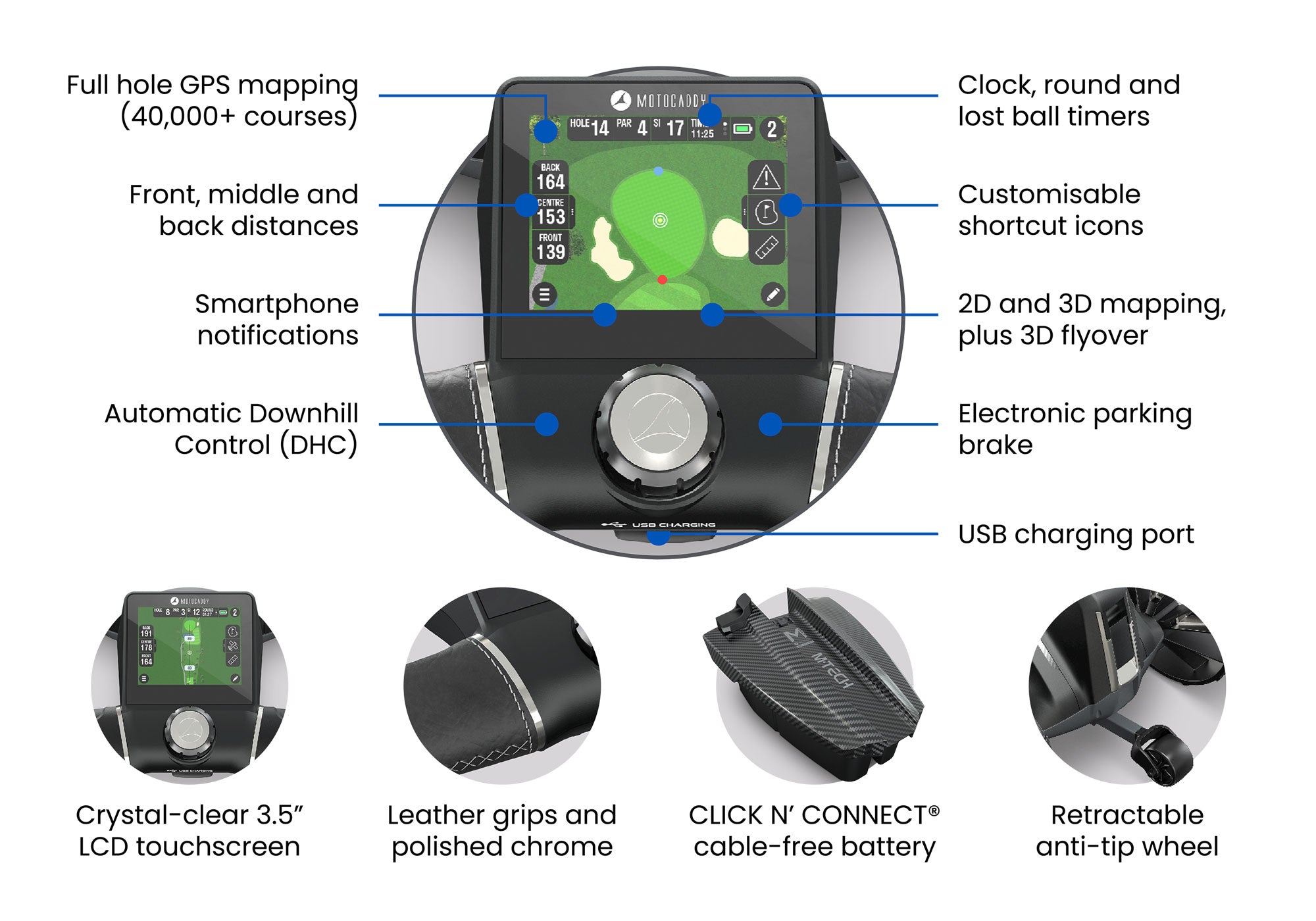 Motocaddy M-Tech GPS Electric Golf Trolley - Ultra Lithium Battery