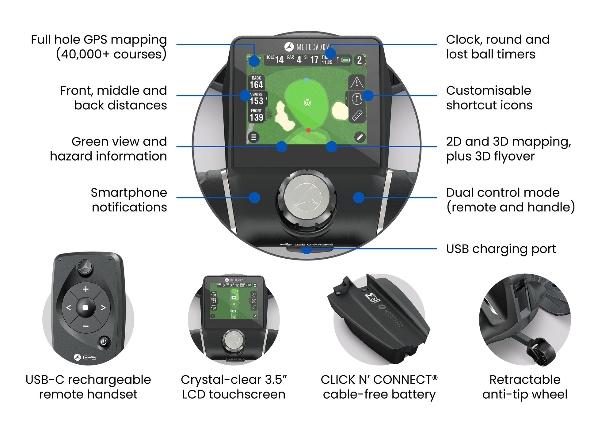 Motocaddy M7 Remote GPS Electric Golf Trolley - Ultra Lithium Battery