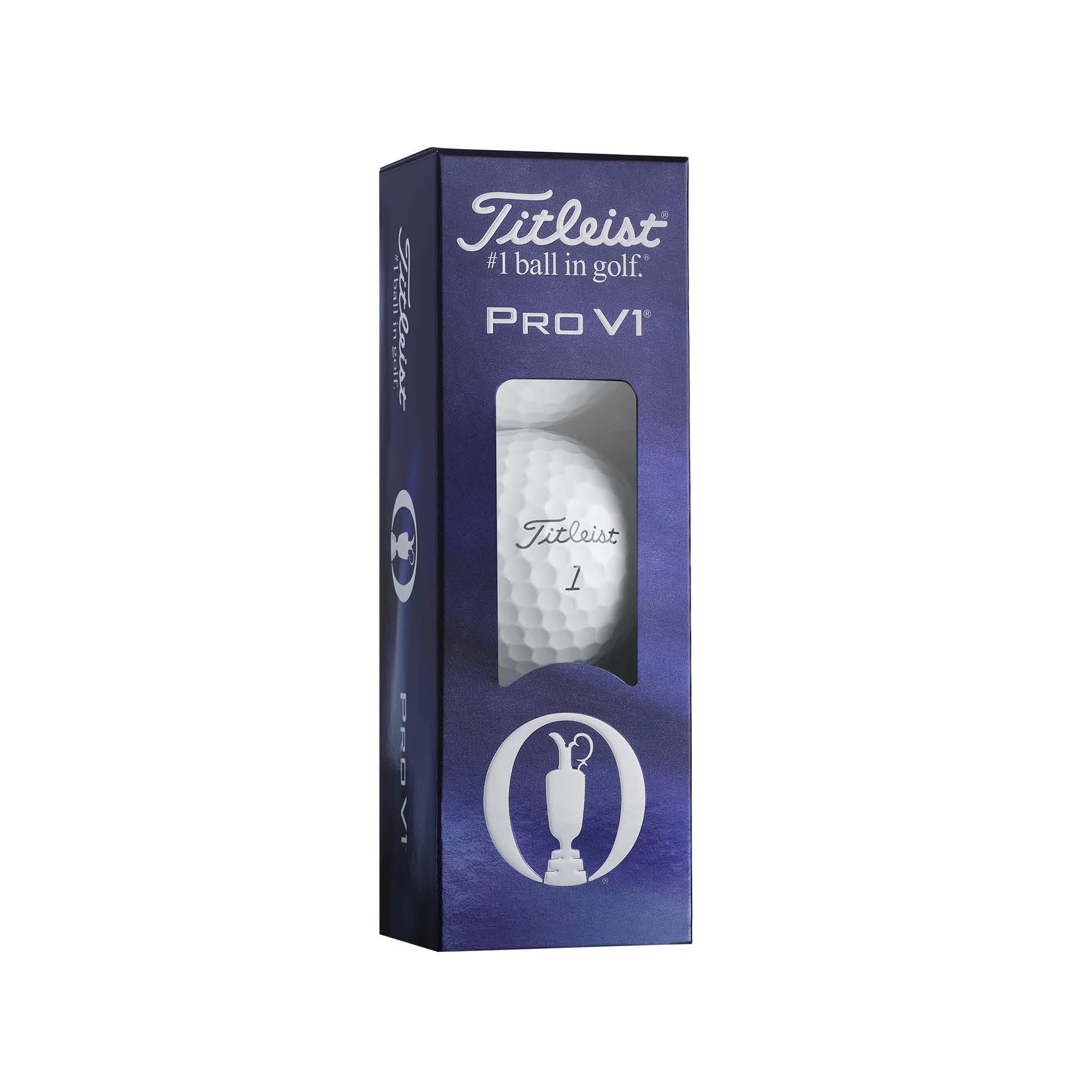 Titleist Limited Edition The Open Championship Pro V1 Golf Balls - 6 Ball Box - White