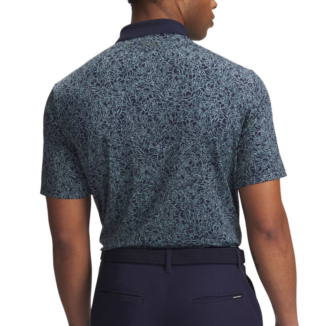 Under Armour Matchplay Printed Polo - Midnight Navy, Jasper Blue & Pitch Grey