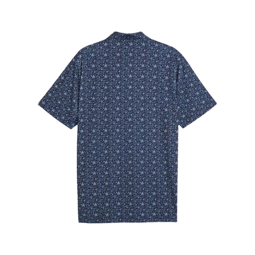 Puma MATTR Port Golf Polo Shirt (White Glow & Deep Navy)