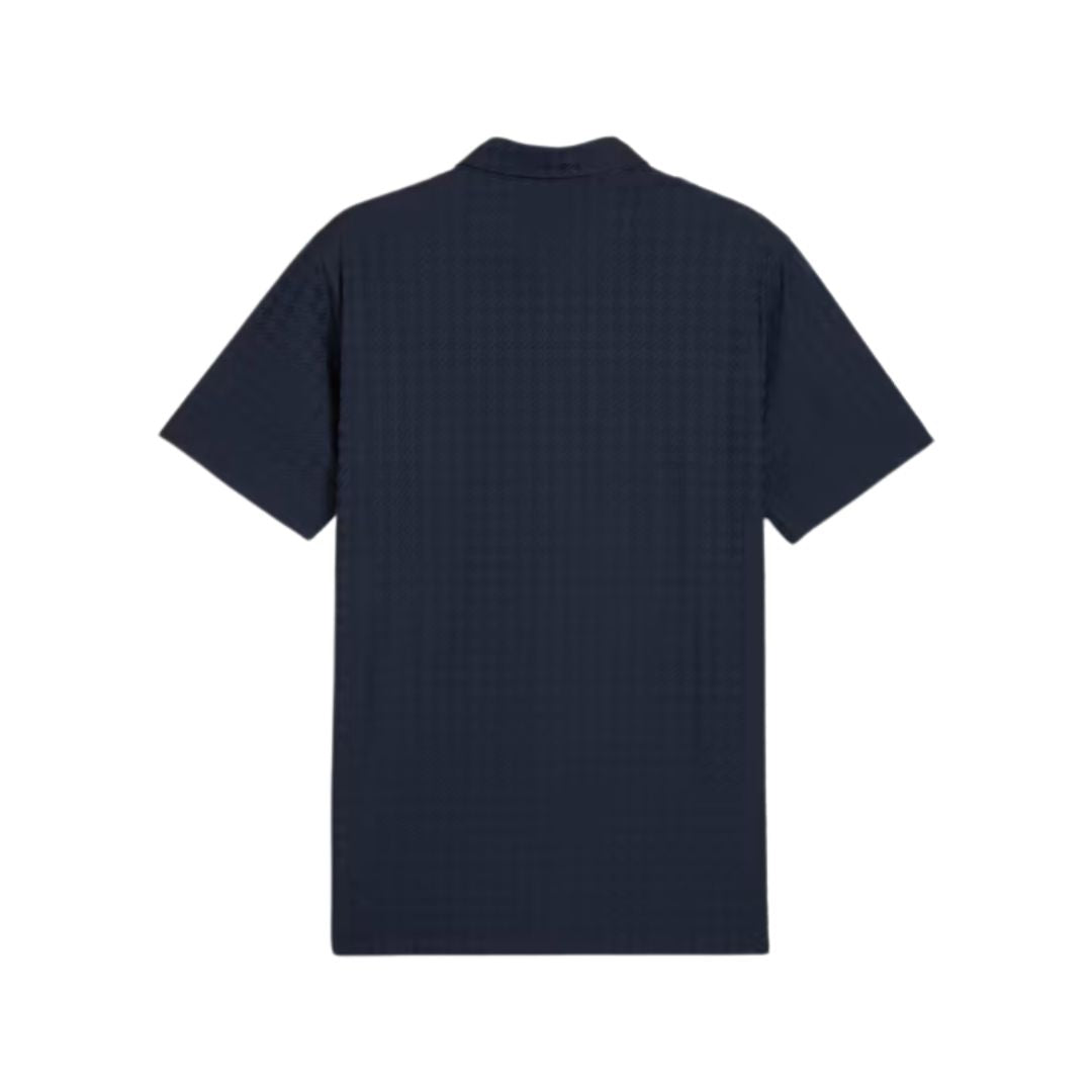 Puma MATTR Houndstooth Golf Polo Shirt (Deep Navy)