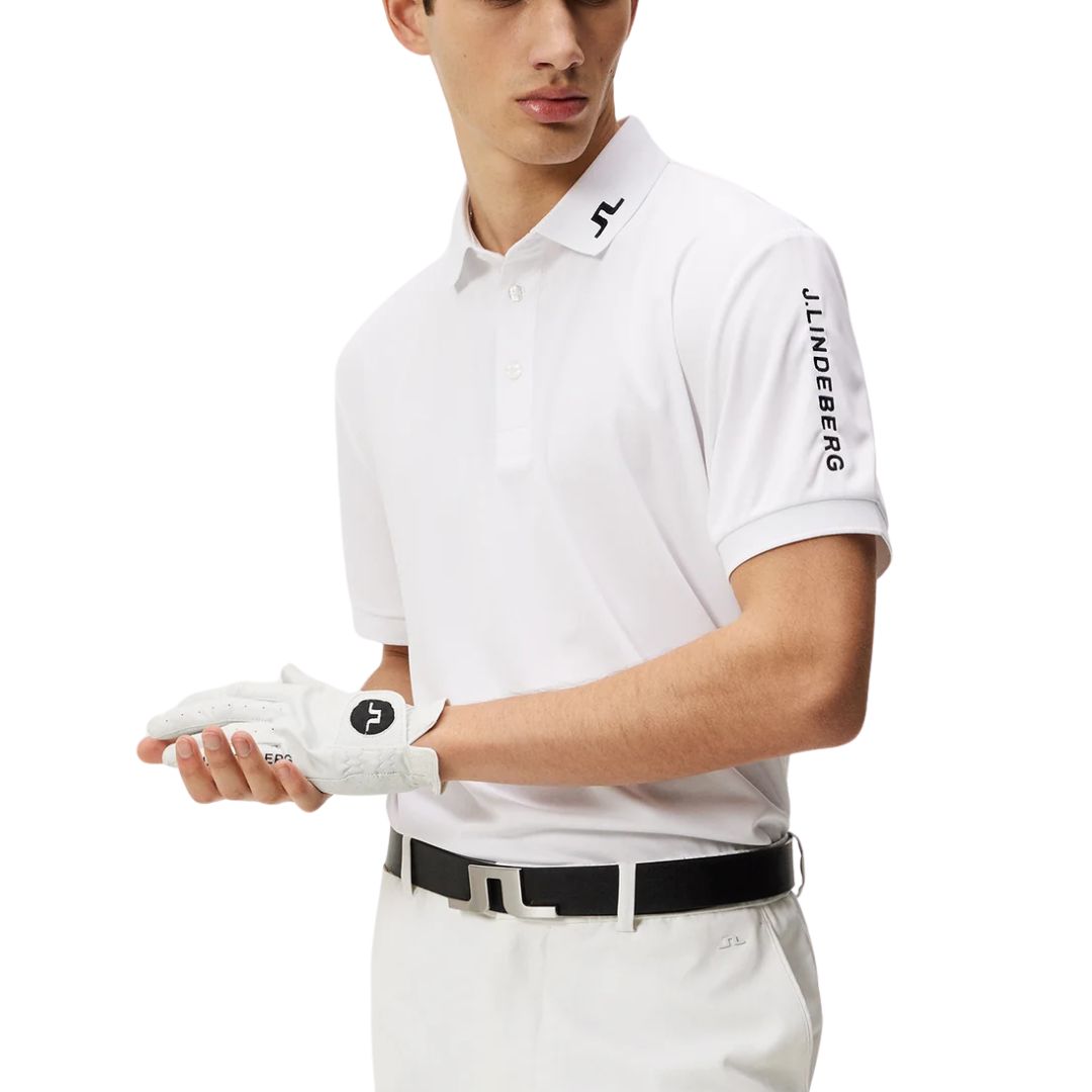 J Lindeberg Tour Tech Golf Polo Shirt - White