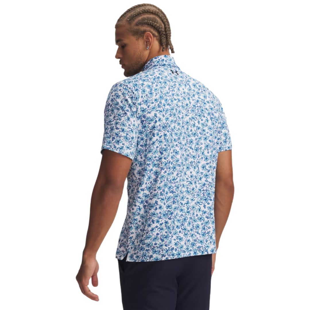 Under Armour Playoff 3.0 Printed Golf Polo Shirt - Blue Floral