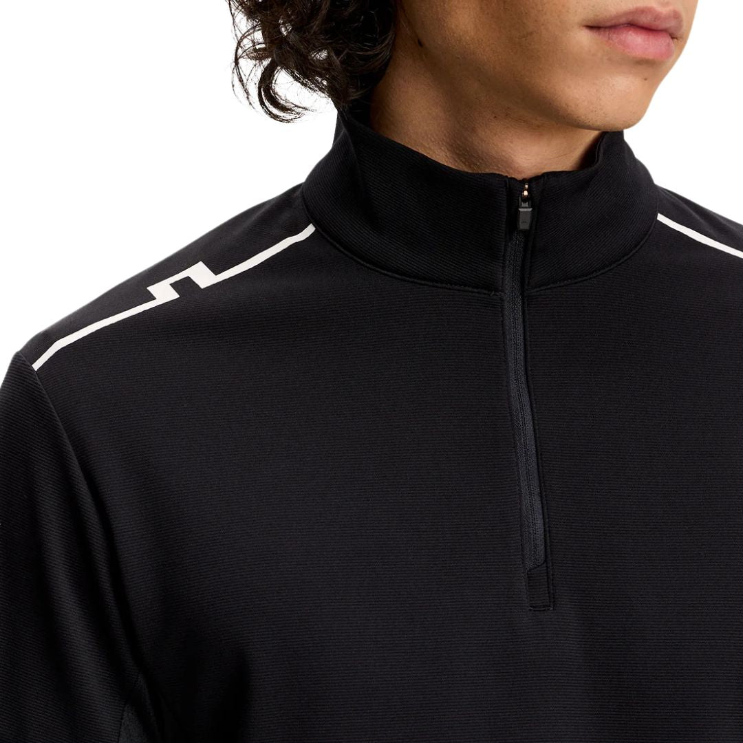 J Lindeberg Leon 1/4 Zip Pullover - Black
