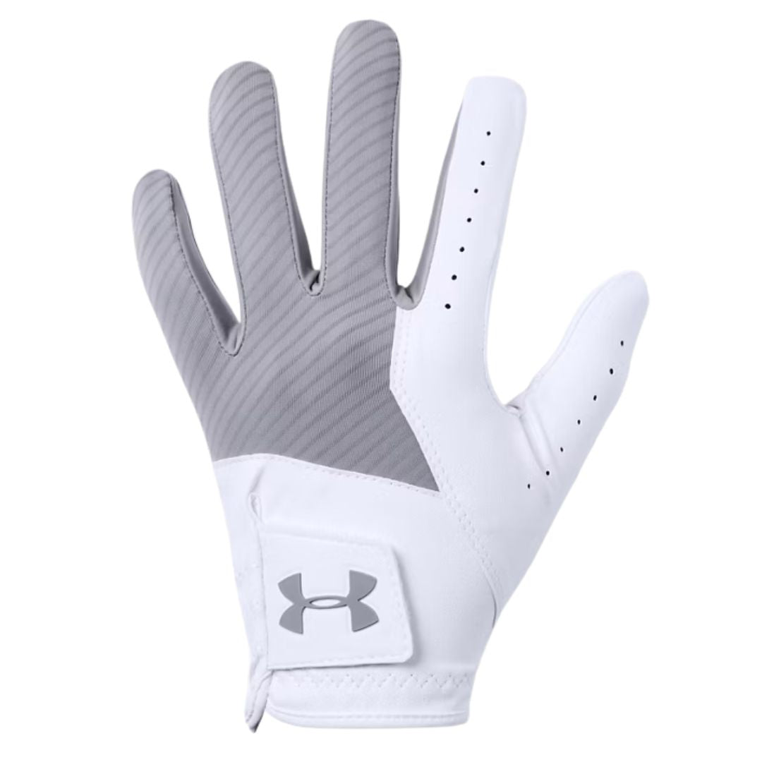 Under Armour Medal Golf Glove - White & Grey