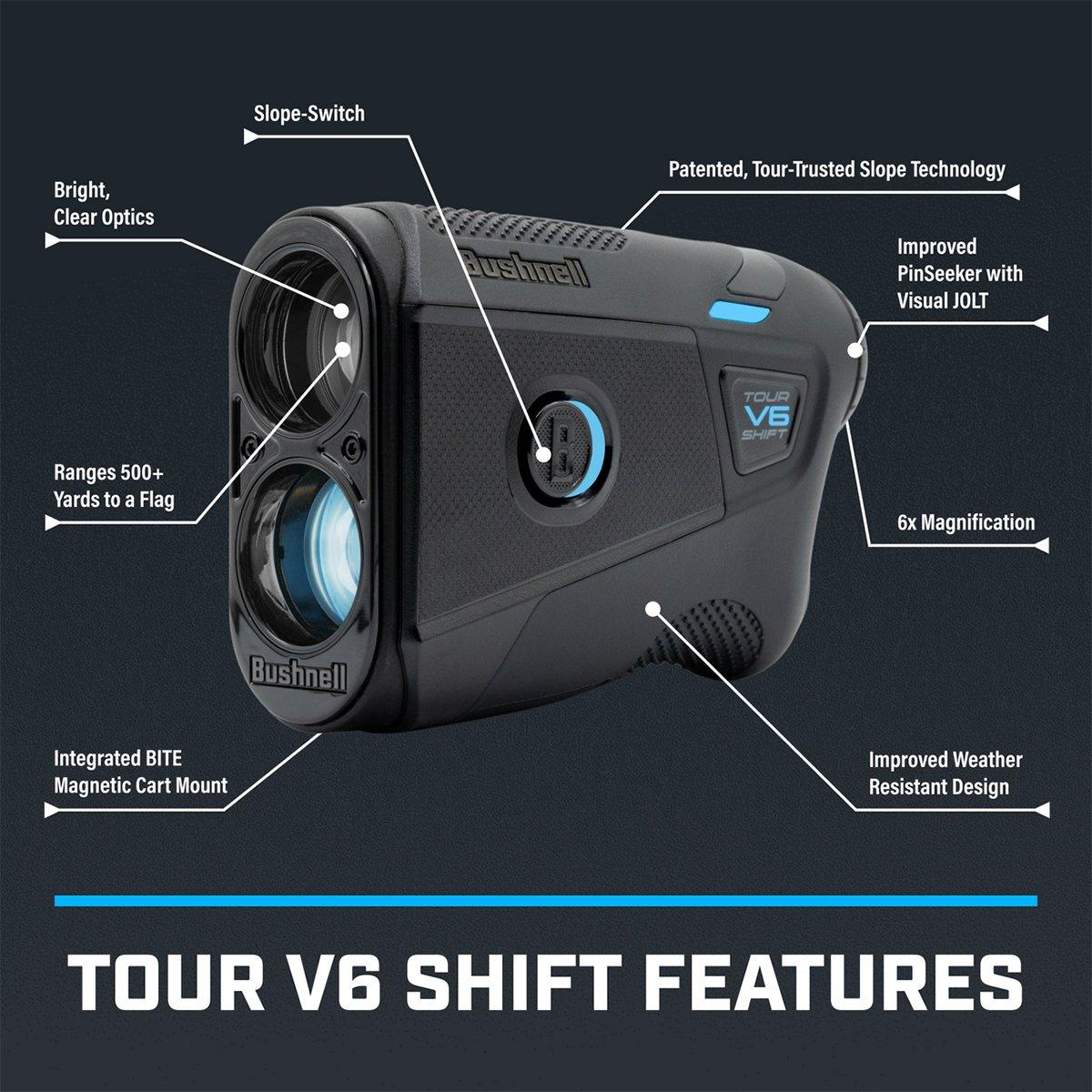 Bushnell Tour V6 Shift Golf Rangefinder - Black