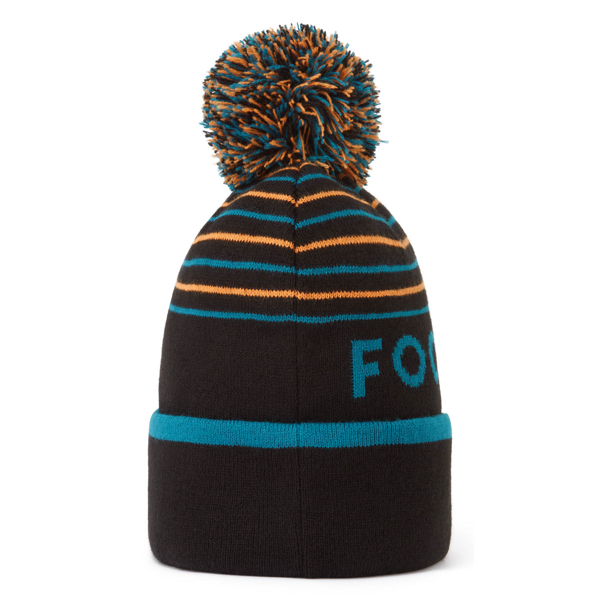 Footjoy Striped Bobble Golf Beanie Hat - Black, Storm & Flame