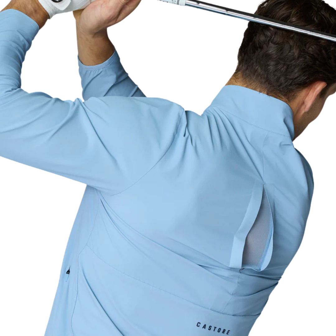 Castore Flex Woven 1/2 Zip Jacket (Sky Blue & Midnight Navy)
