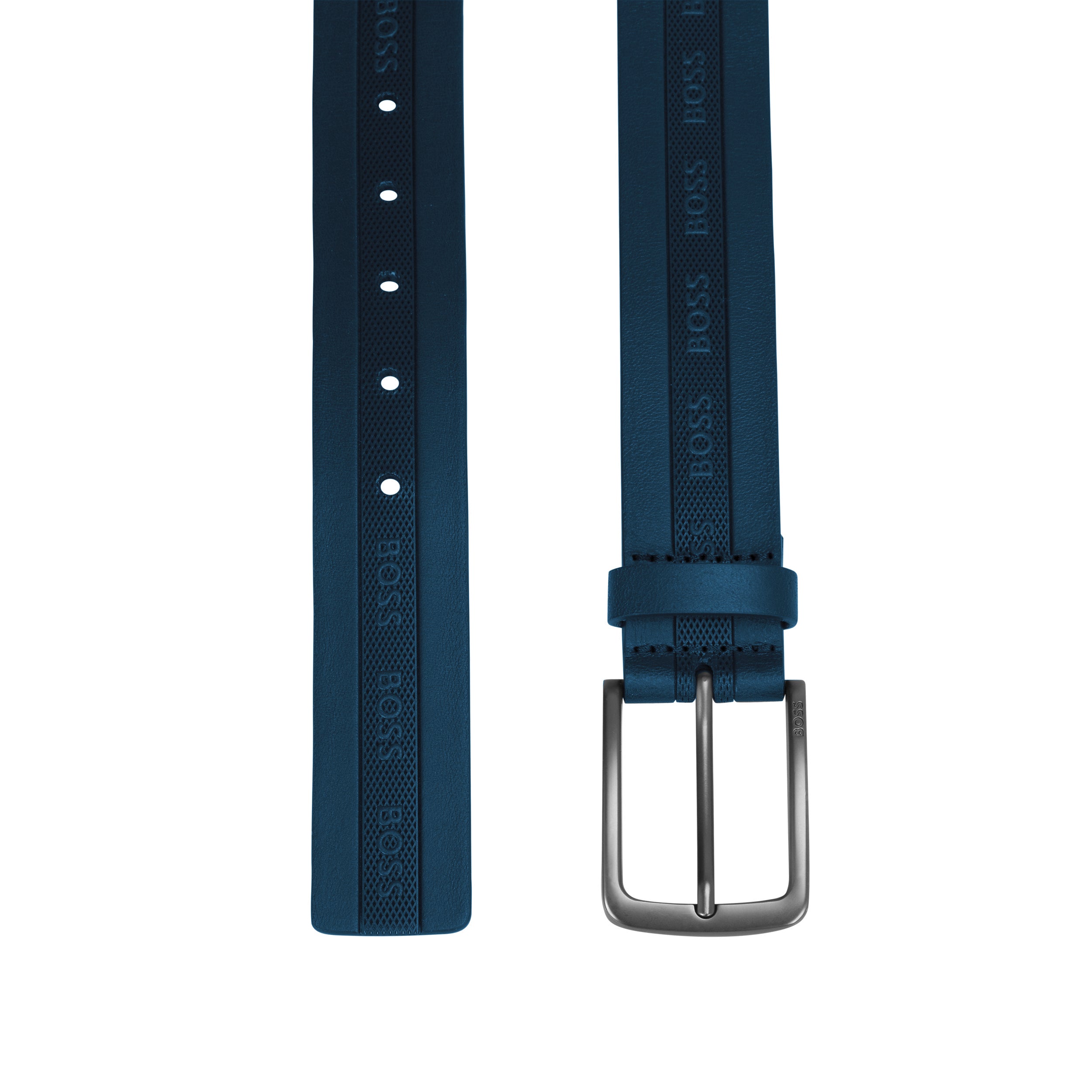 BOSS Vered Grid Belt - Dark Navy